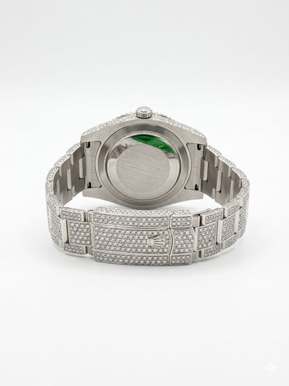 Rolex Datejust Graphite Arabic Dial 126300 - Fully Iced Out