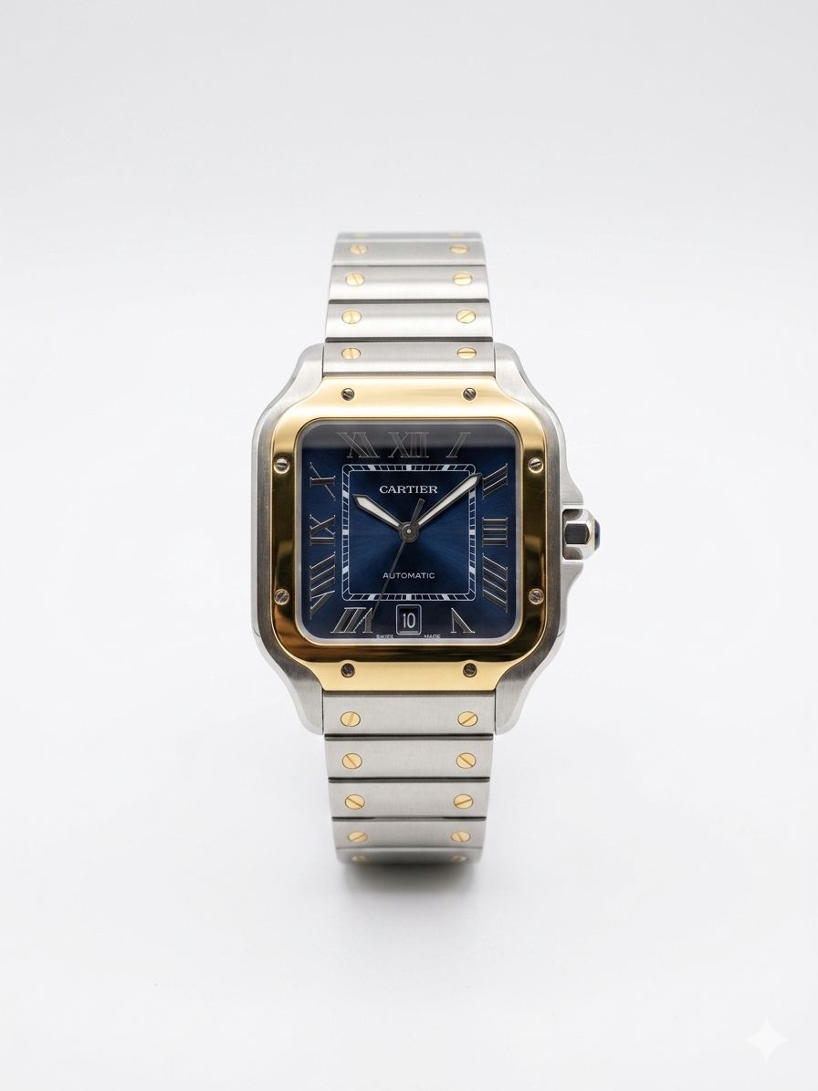 Cartier Santos De Cartier Blue Dial Royal