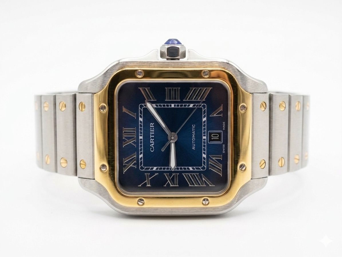 Cartier Santos De Cartier Blue Dial Royal