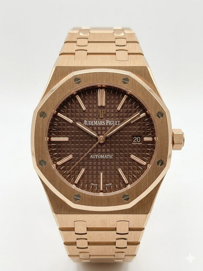 Audemars Piguet  Royal Oak Quartz Gold / Brown Grande Tapisserie - 67650
