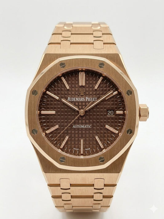 Audemars Piguet  Royal Oak Quartz Gold / Brown Grande Tapisserie - 67650