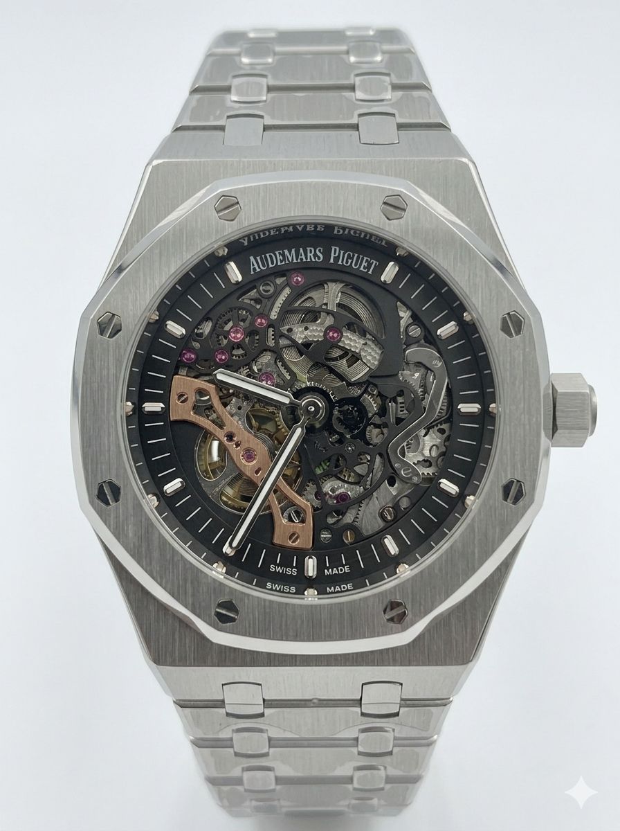 Audemars Piguet Royal Oak Double Balance Wheel Openworked - Silver Skeleton Metal
