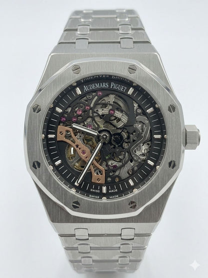 Audemars Piguet Royal Oak Double Balance Wheel Openworked - Silver Skeleton Metal
