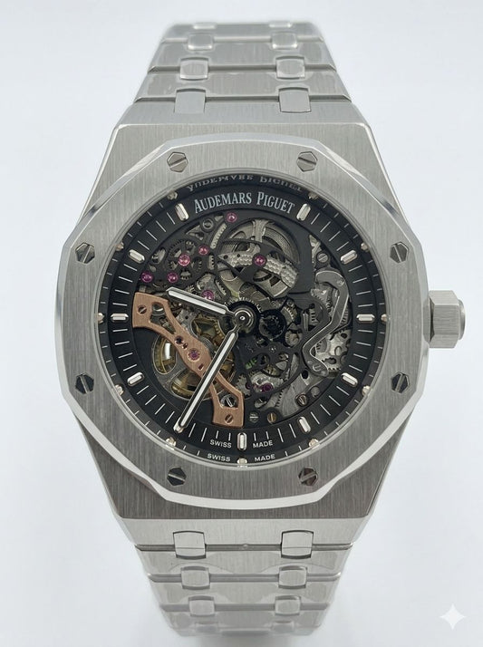 Audemars Piguet Royal Oak Double Balance Wheel Openworked - Silver Skeleton Metal