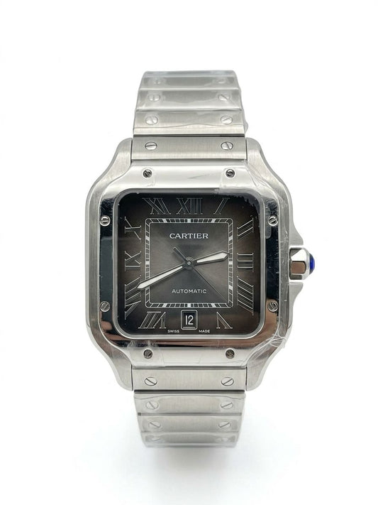 Cartier Santos de Cartie - Grey Dial, WSSA0037 - Diamond Bezel