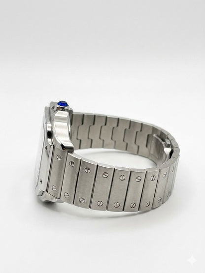 Cartier Santos de Cartie - Grey Dial, WSSA0037 - Diamond Bezel