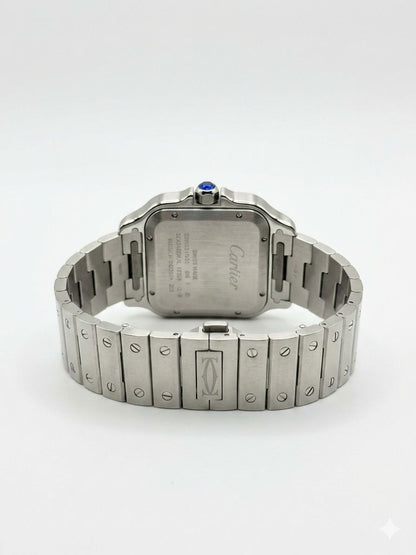 Cartier Santos de Cartie - Grey Dial, WSSA0037 - Diamond Bezel