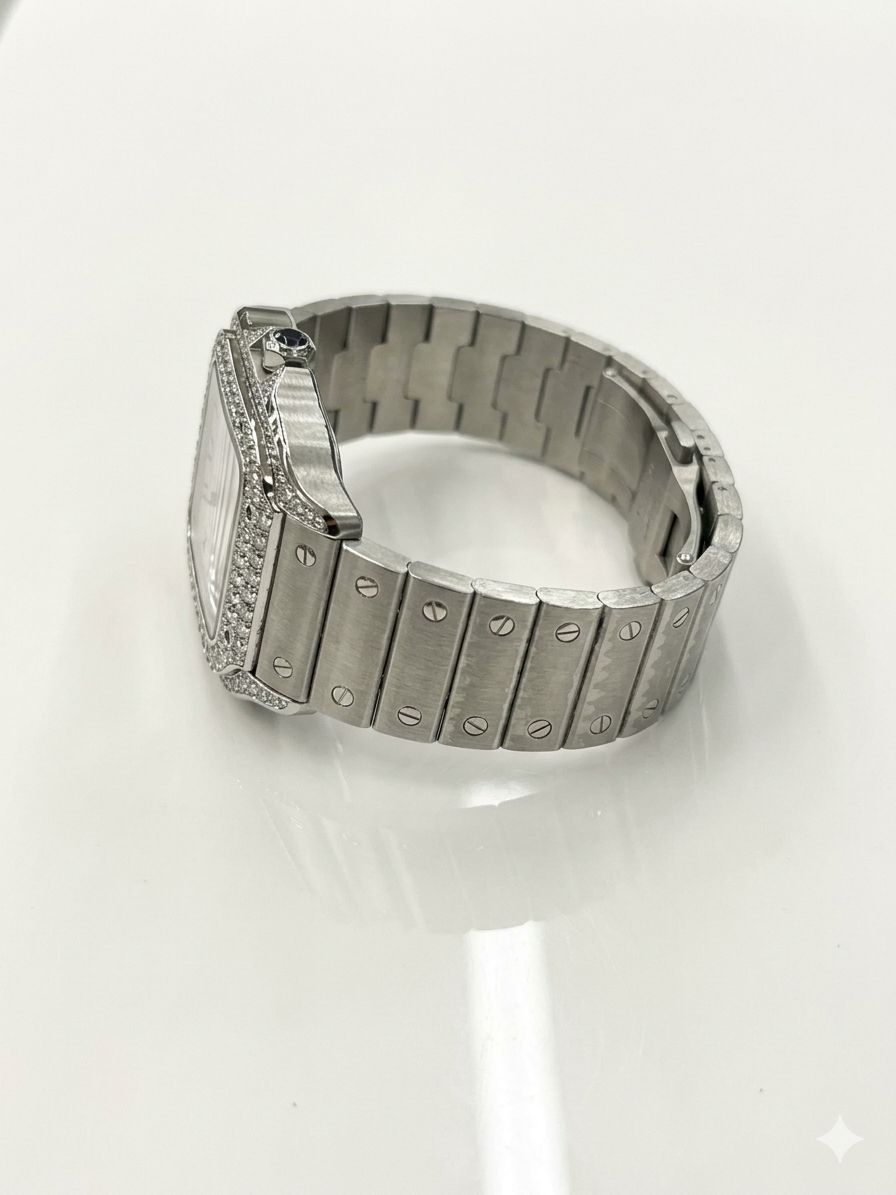 Cartier Santos de Cartier Medium Model - Diamond Bezel