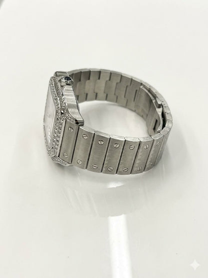 Cartier Santos de Cartier Medium Model - Diamond Bezel