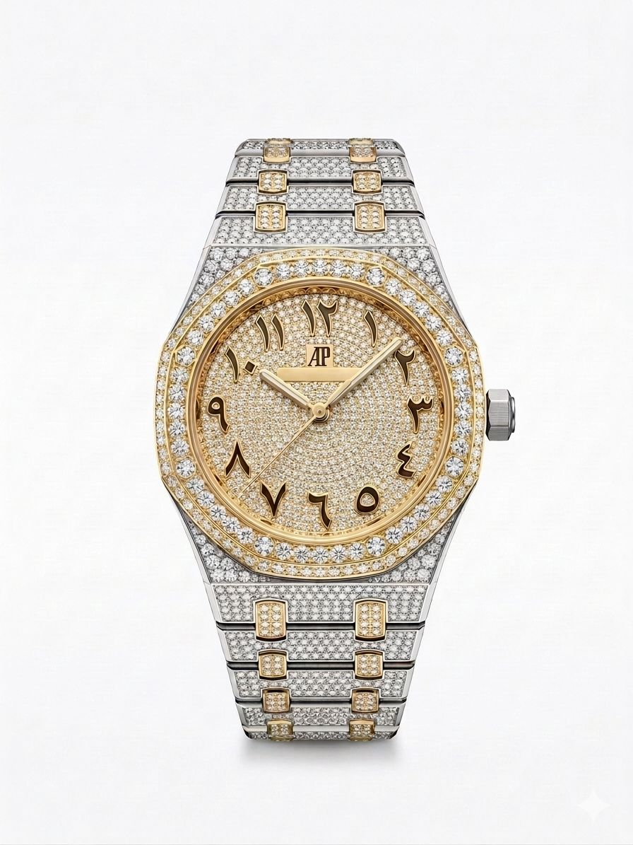 Audemars Piguet Royal Oak - Arabic numerals, Fully Iced Out