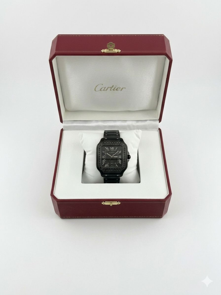 Cartier Santos de Cartier ADLC - Black, Diamond Bezel
