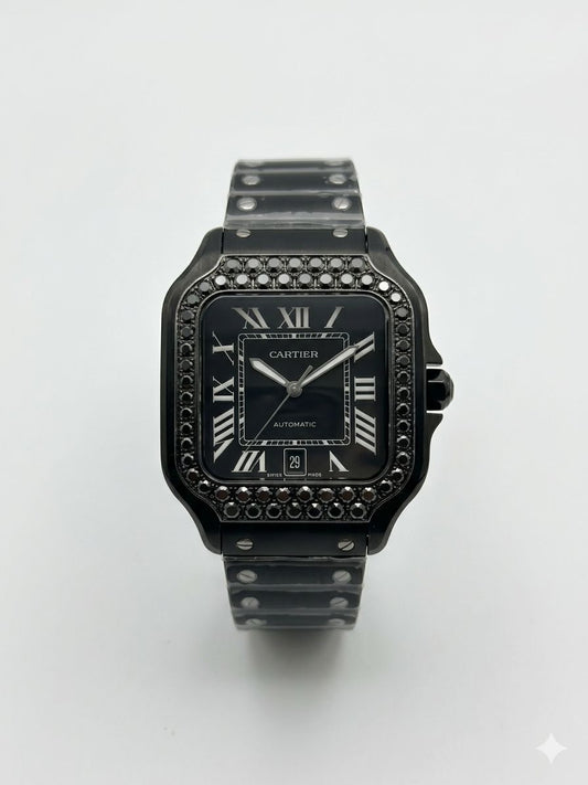 Cartier Santos de Cartier ADLC - Black, Diamond Bezel
