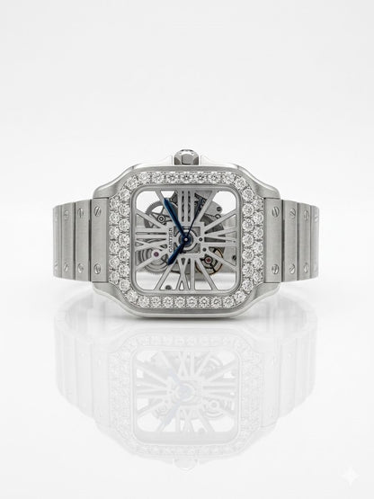 Cartier Santos de Cartier Skeleton Watch - Diamond Bezel
