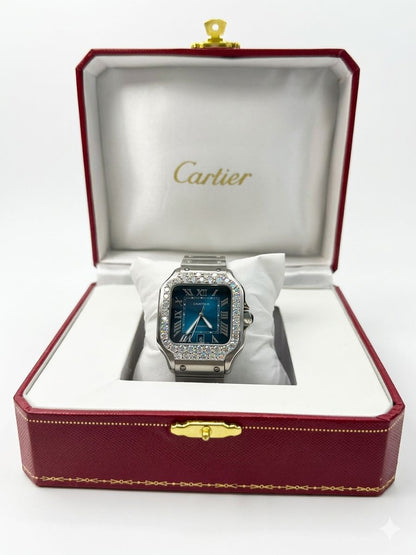 Cartier Santos de Cartier Medium Model - Diamond Bezel