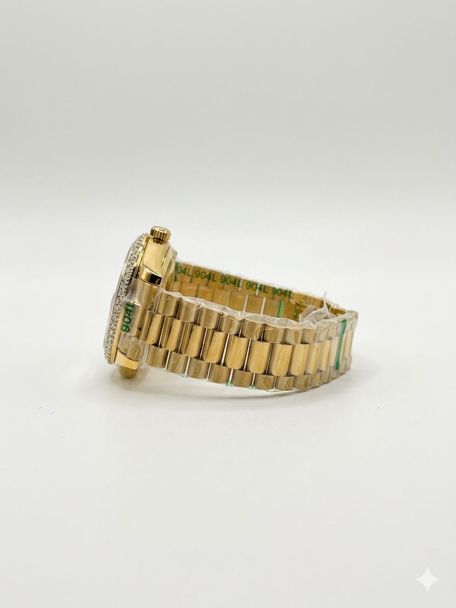 Rolex Day-Date 40 - Champagne Baguette, Diamond Bezel