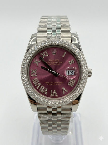 Rolex Datejust - Purple Roman, Diamond Bezel.