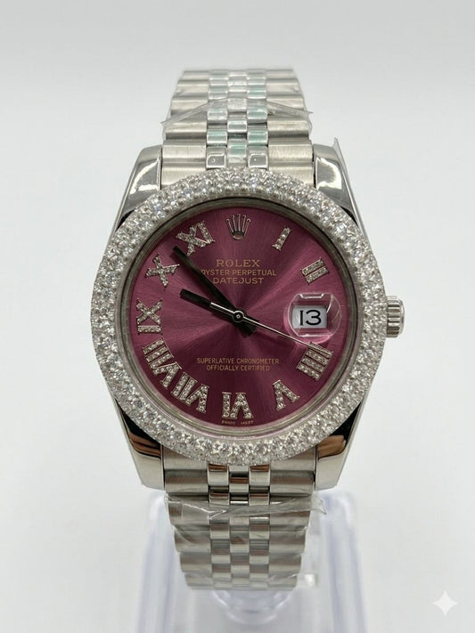 Rolex Datejust - Purple Roman, Diamond Bezel.