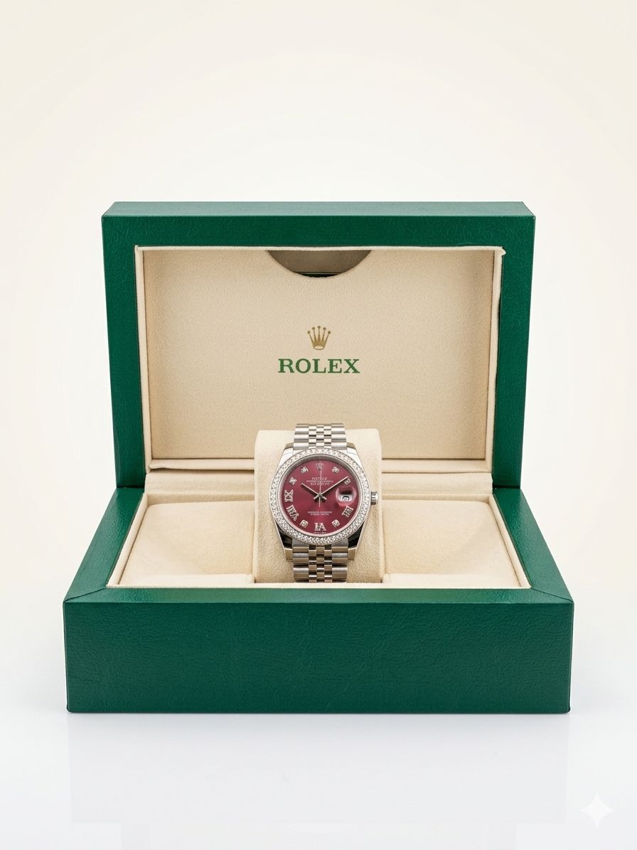 Rolex Datejust - Purple Roman, Diamond Bezel.