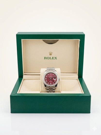 Rolex Datejust - Purple Roman, Diamond Bezel.