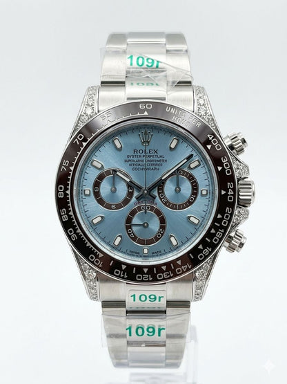 Rolex Daytona Platinum Ice Blue Dial -  116506, Diamond Bezel