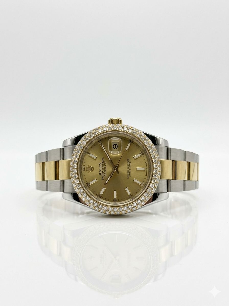Rolex Datejust 126283RBR - Champagne Dial, Tow-Toned, Diamond Bezel