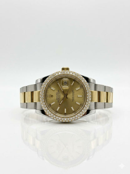 Rolex Datejust 126283RBR - Champagne Dial, Tow-Toned, Diamond Bezel
