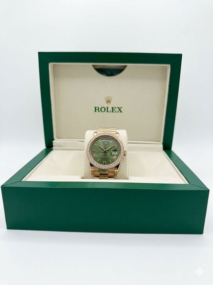 Rolex Oyster Perpetual Datejust 41 - Green Dial, Diamond Bezel