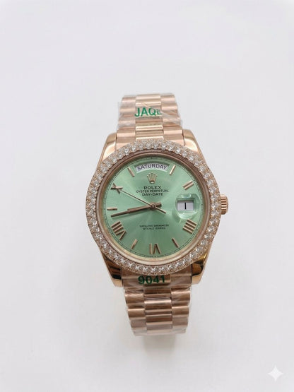 Rolex Oyster Perpetual Datejust 41 - Green Dial, Diamond Bezel