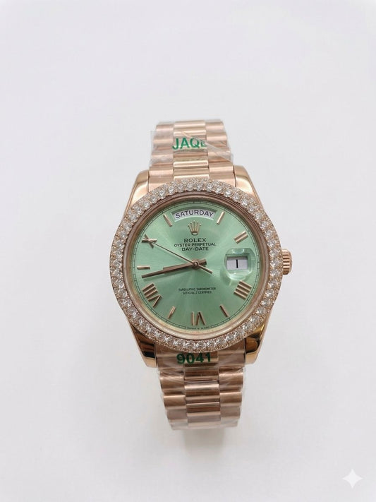 Rolex Oyster Perpetual Datejust 41 - Green Dial, Diamond Bezel